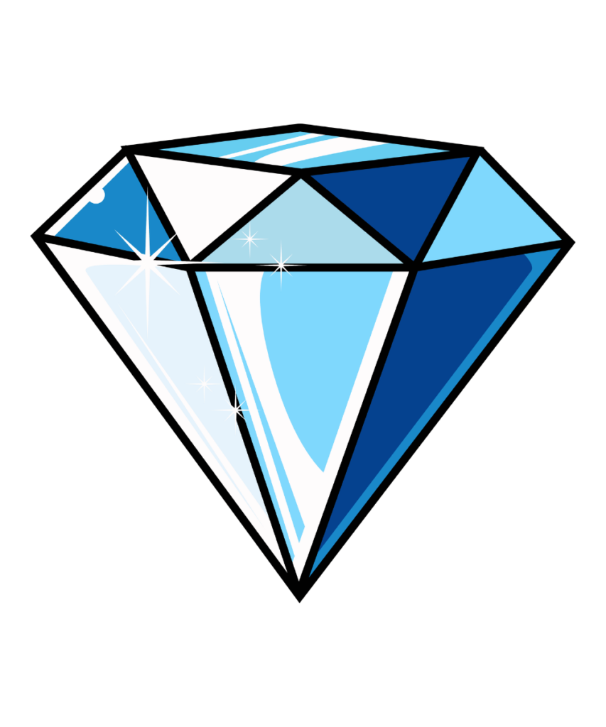 Diamante cartoon representando los valores de la compañía.